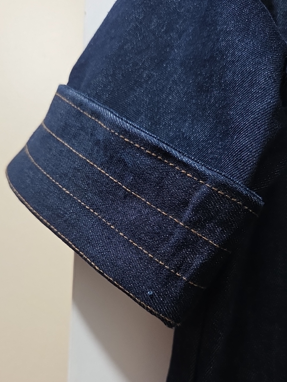Kate Spade Denim Trapunto Mini Shirt Dress. - Picture 3 of 5